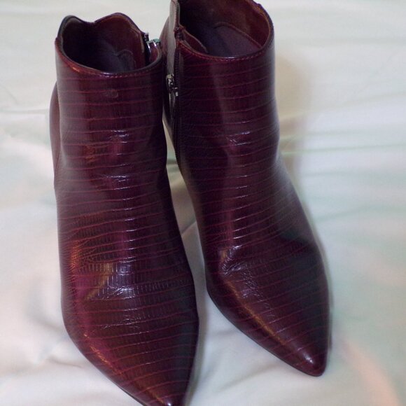 Nine west maroon high heeled booties size 6 style franky 3 - Picture 4 of 7